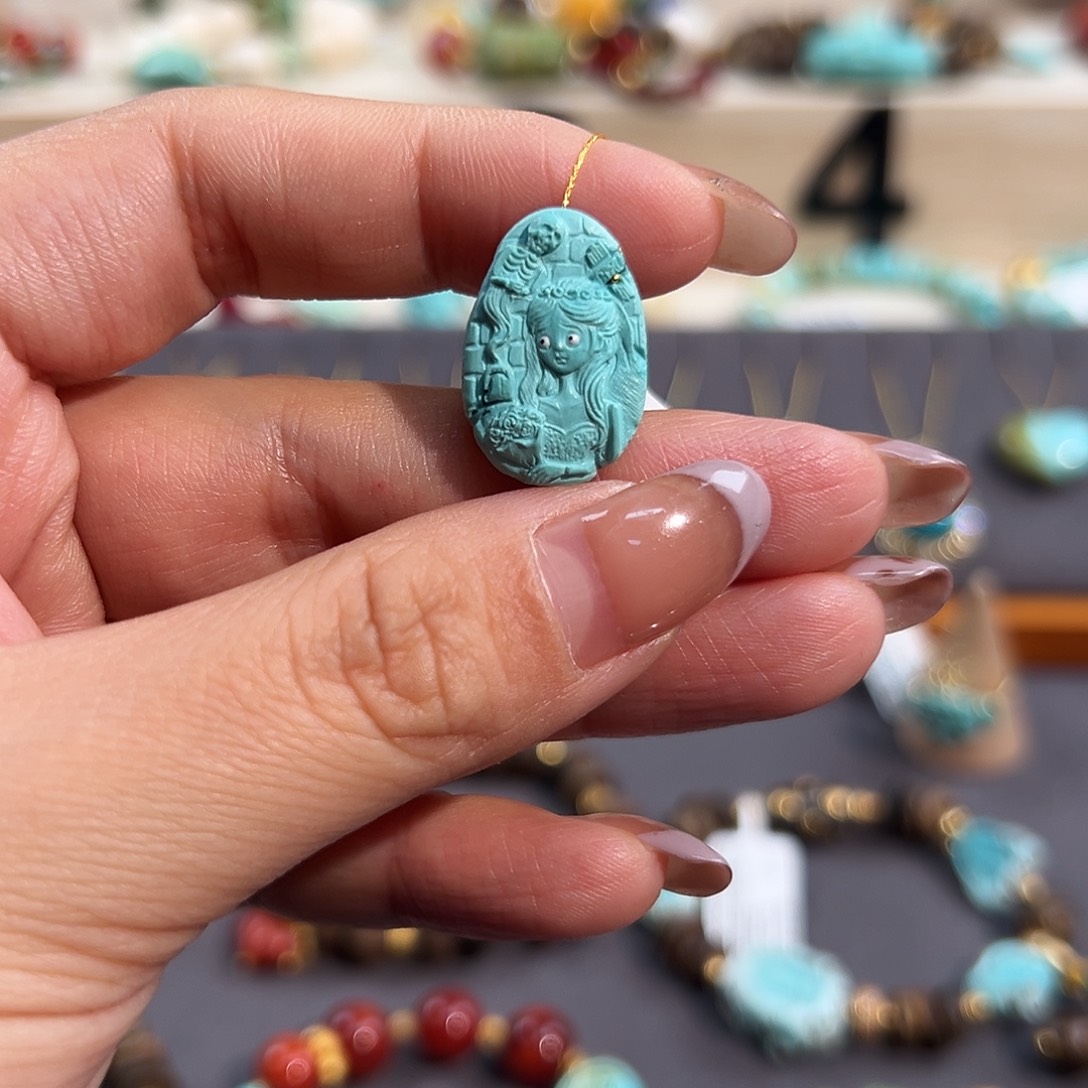 绿松石未镶嵌把件僵尸新娘配饰