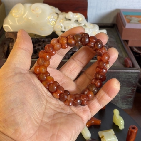 玛瑙/玉髓手串未镶嵌喜****狼