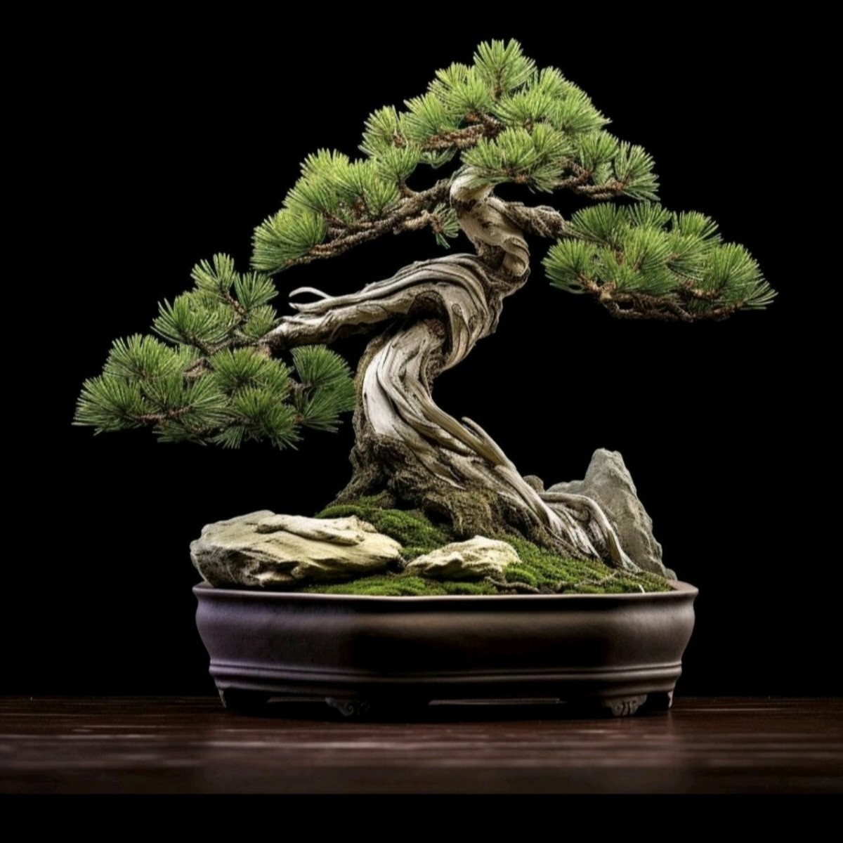 三层珍柏喜阳耐寒造型盆景可摆放桌面带接水盘的绿植