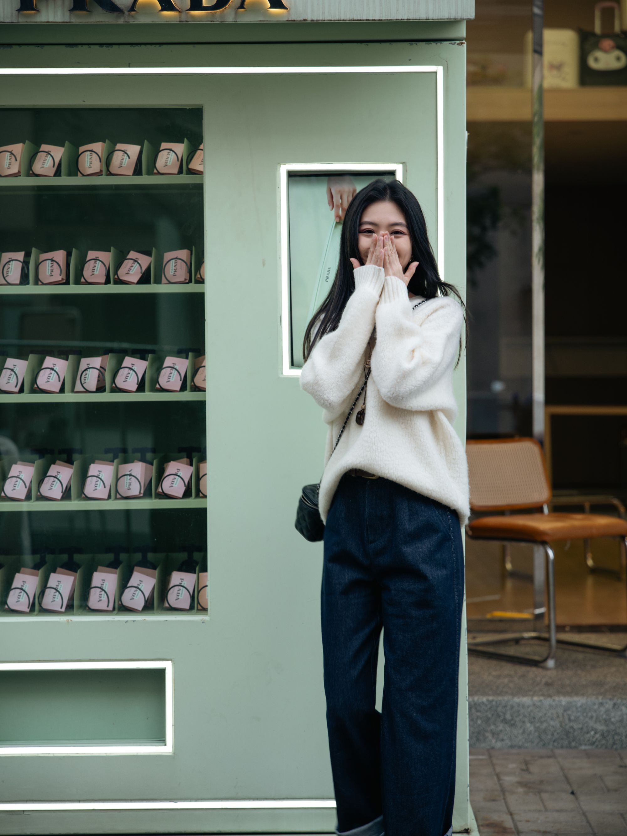 吕小男【初雪】秋冬新款时尚保暖套头圆领刺绣羊毛针织打底百搭款女