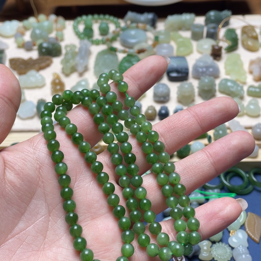 和田玉足银镶嵌吊坠(不含链)