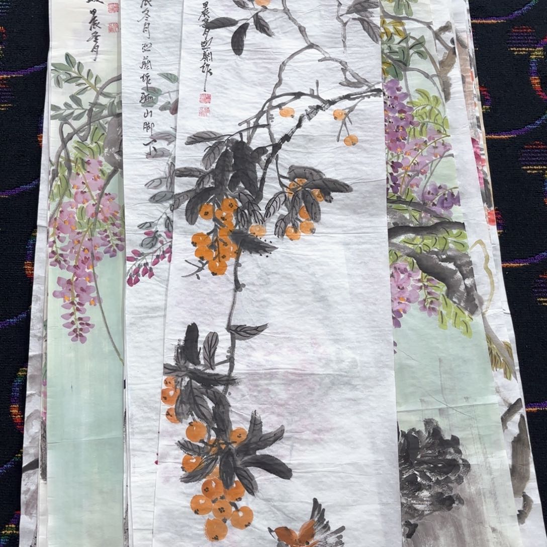 国画师亚兰四尺对开童