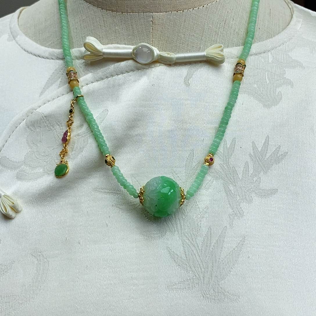 翡翠颈饰未镶嵌天然