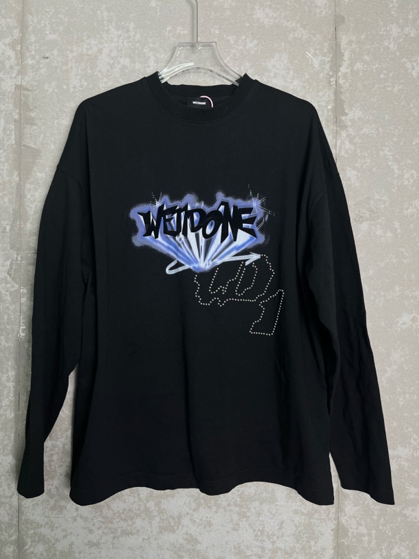 未使用 WE11 DONE XS*1/Welldone中性铆钉印花长袖/12012