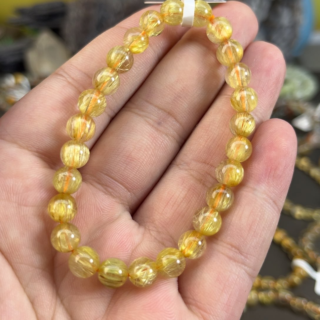 水晶手串未镶嵌金发晶