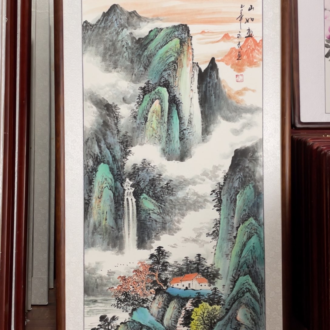 国画带框尺寸63*123厘米