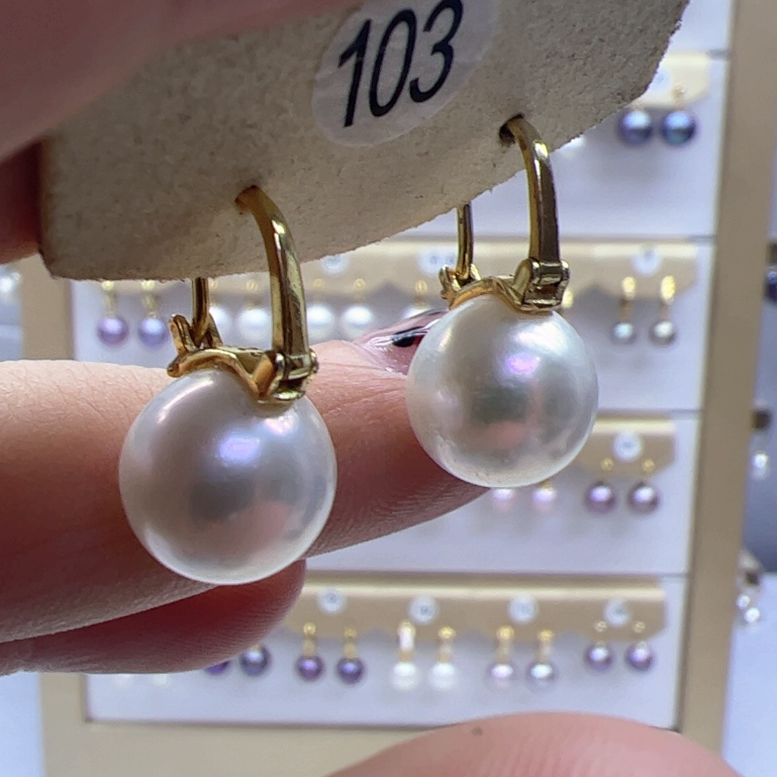 淡水珍珠耳饰银S925镶嵌