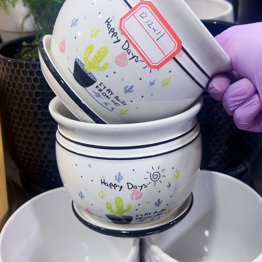 有孔外贸尾单陶瓷花盆凑单10米包邮