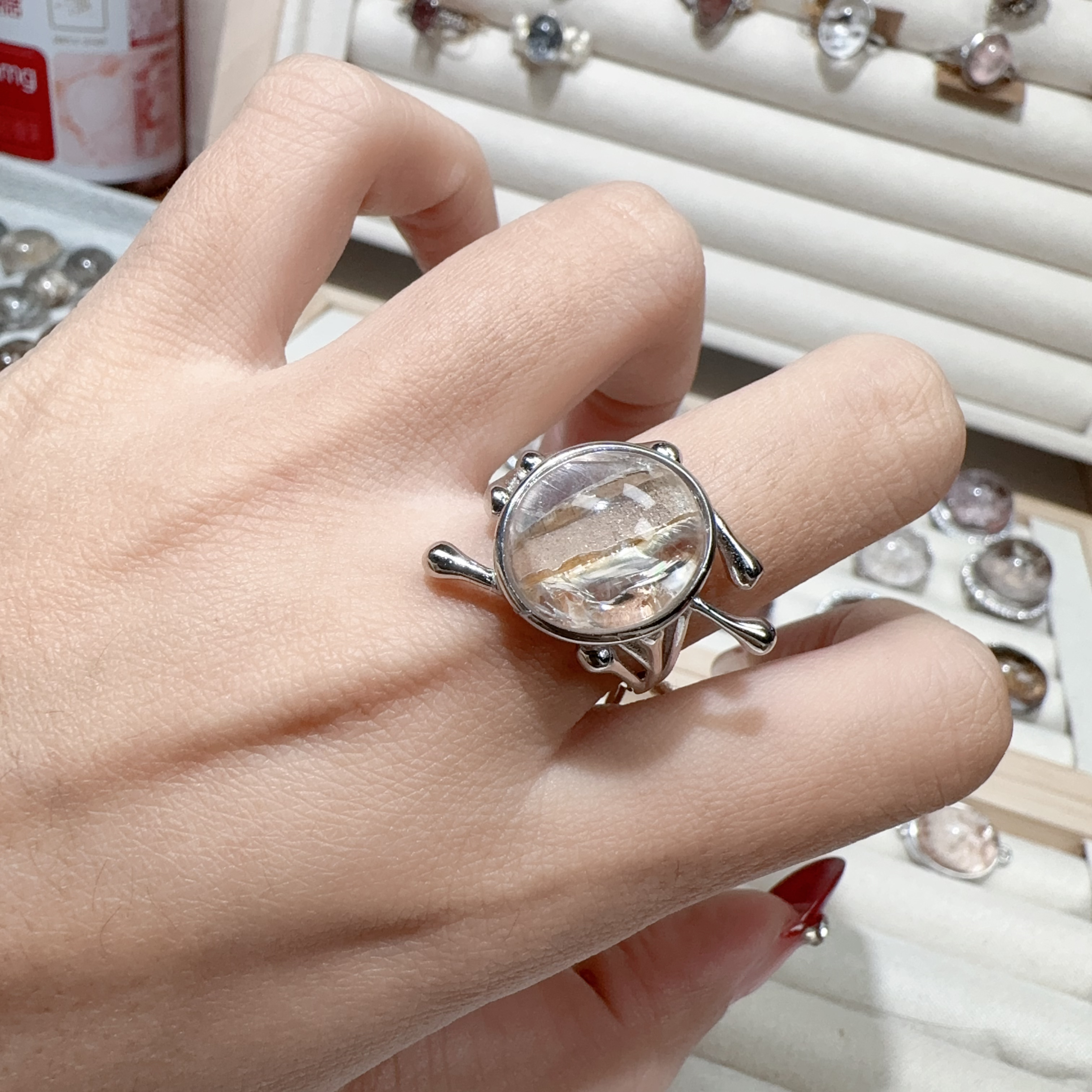 定制款晶中晶水晶戒指12×13.3mm