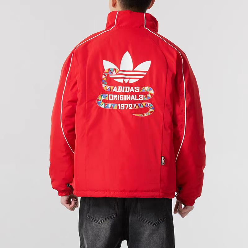 adidas/阿迪达斯25年蛇年新年款红色双面穿立领棉服KA0822