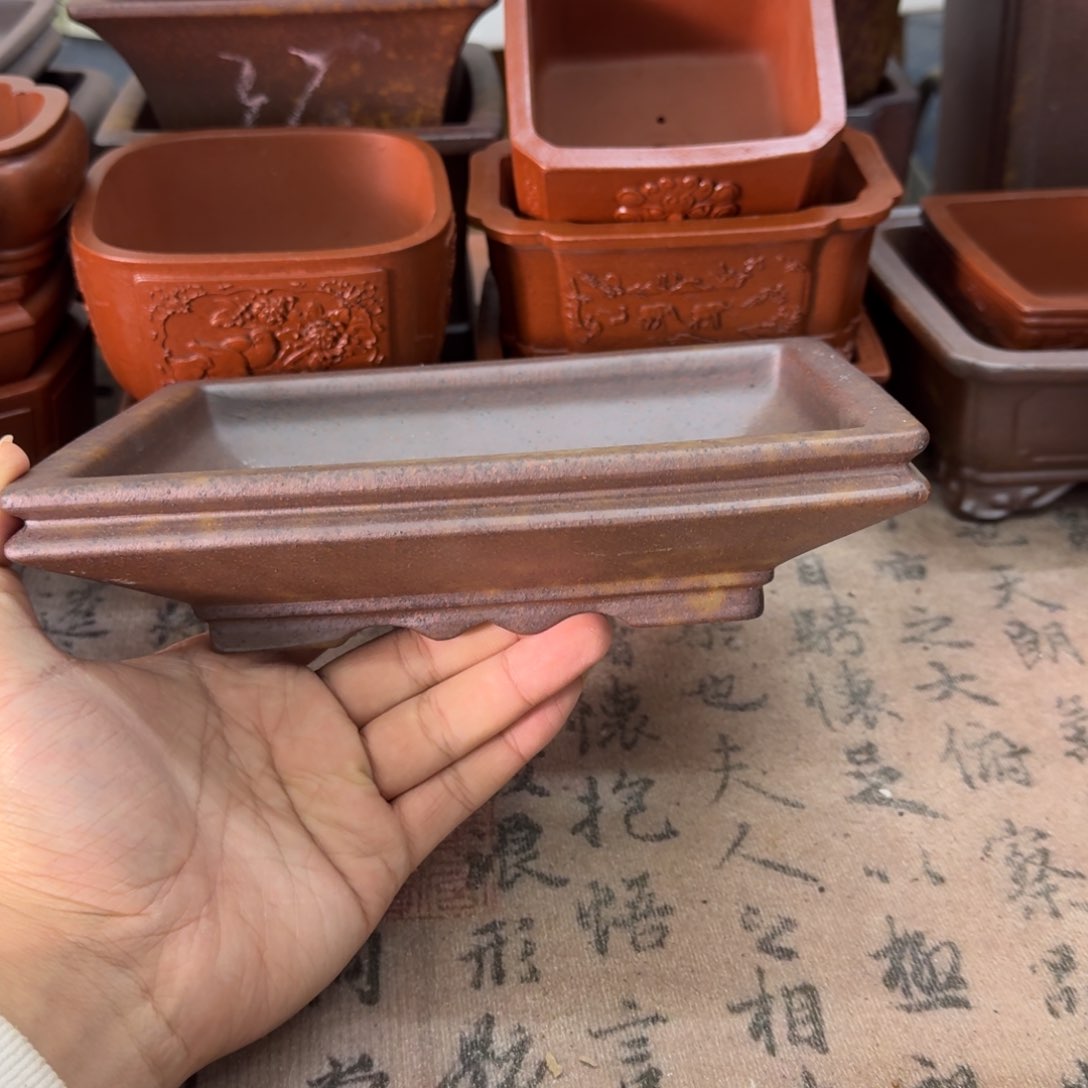 紫砂花盆宜兴紫砂正品19x13.5x3.5