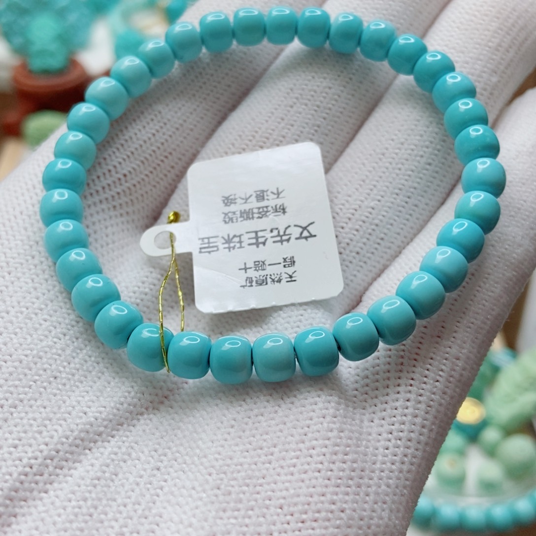 绿松石未镶嵌老型手串5.5m