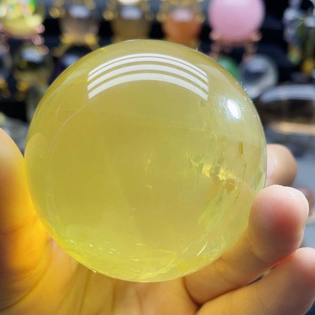 未镶嵌珠宝半成品水晶天然黄水晶64.3mm