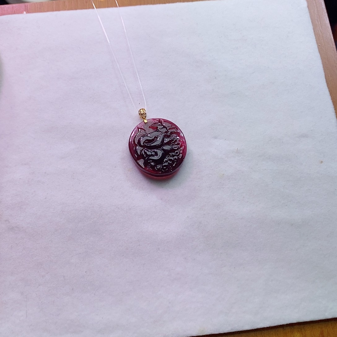 碧玺碧玺m18K金镶嵌吊坠