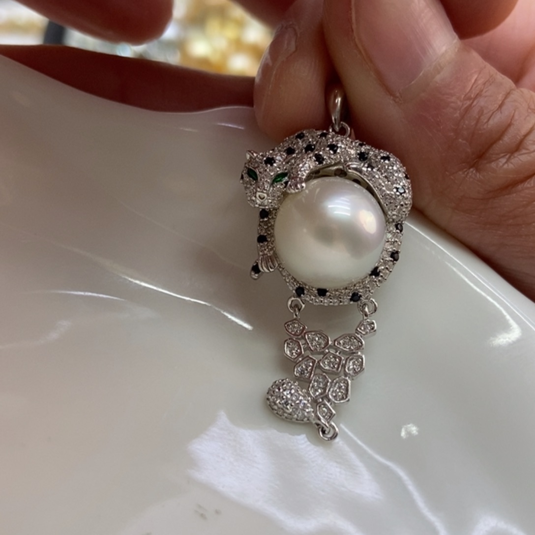 海水珍珠吊坠(不含链)银S925镶嵌