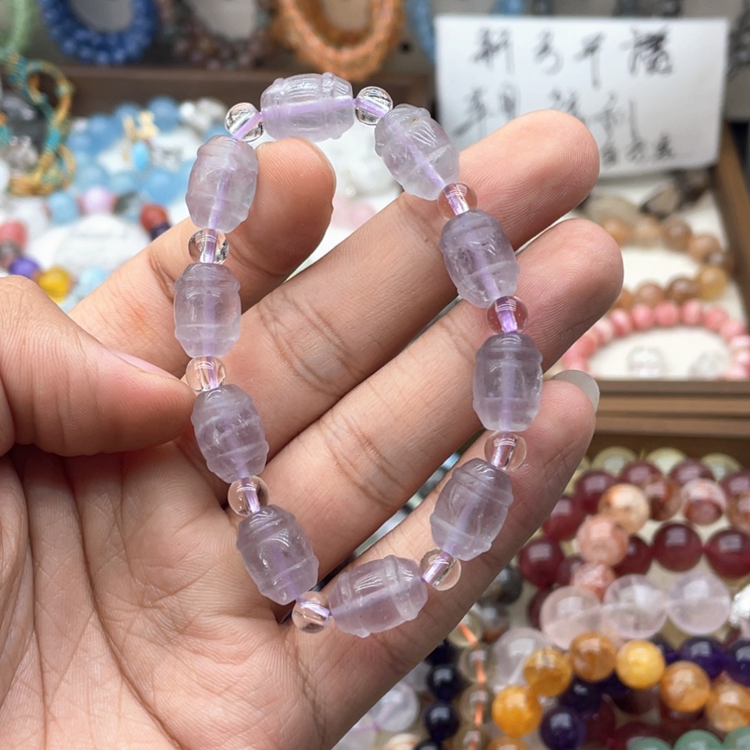 水晶未镶嵌手链萤石桶珠