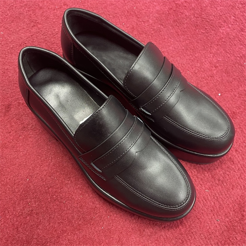 24年新款女鞋厚底百搭乐福鞋厚底一脚蹬圆头时尚女士低帮鞋