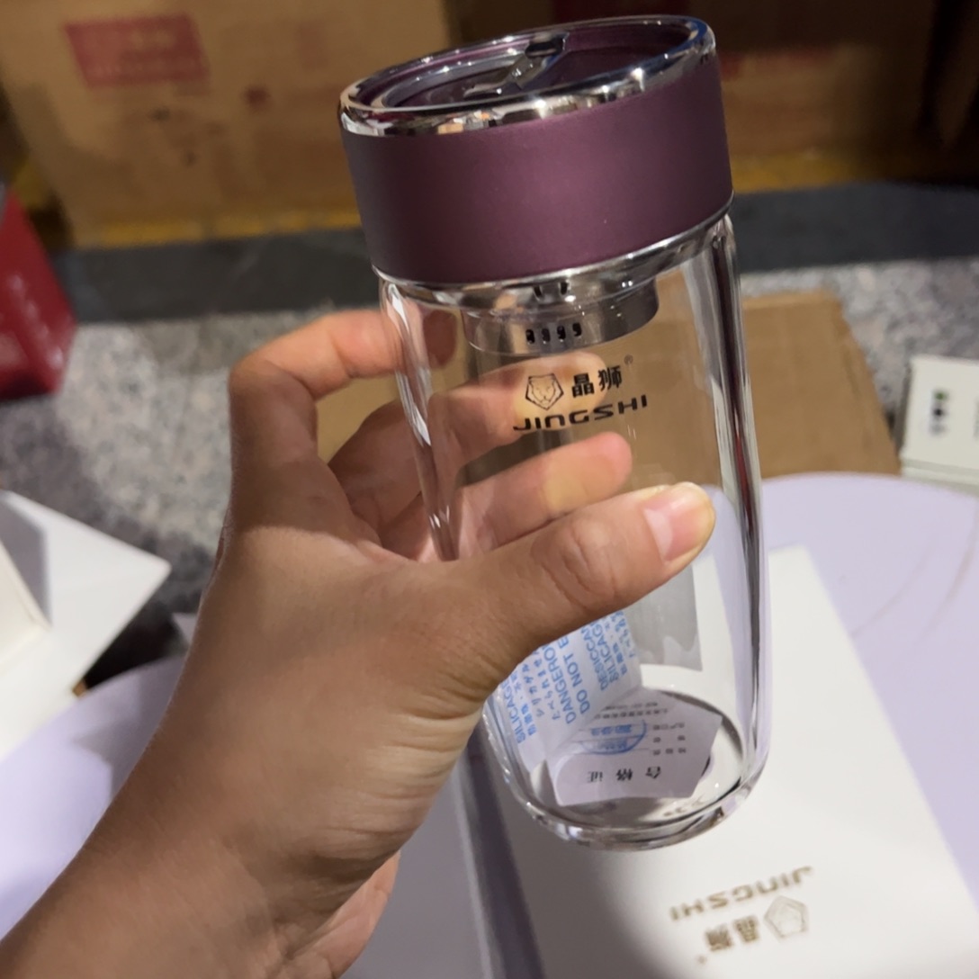 晶单层烫手玻璃杯380玻璃杯➕杯套