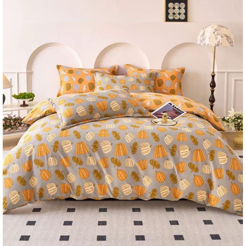 双人床单-【暖暖南瓜灰】尺寸2.5*2.3米秋冬季加密加厚斜纹