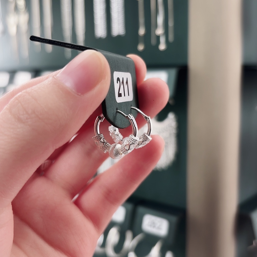 足银足银转运珠耳扣