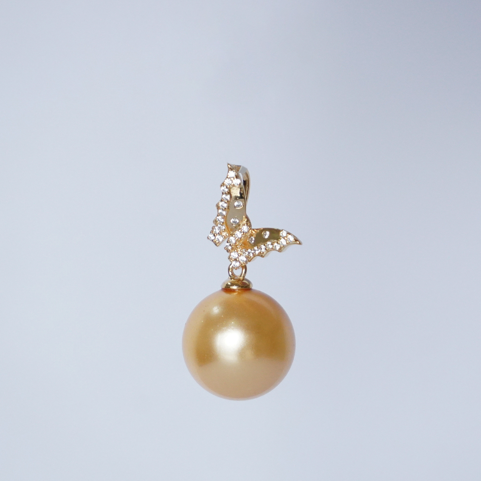 925银银制品 银镶贝珠吊坠