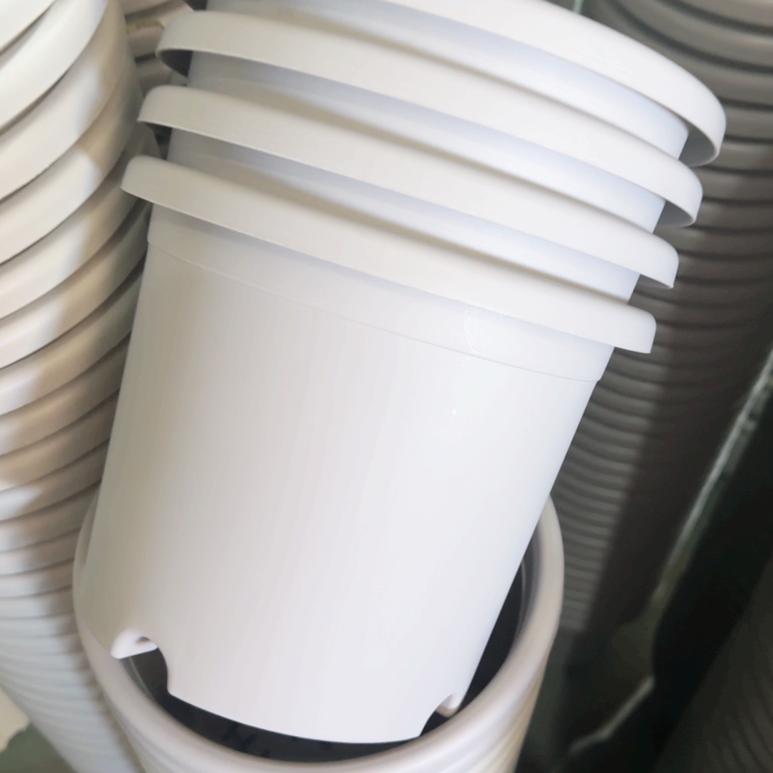 树脂四季盆3#无拖灰白微瑕10