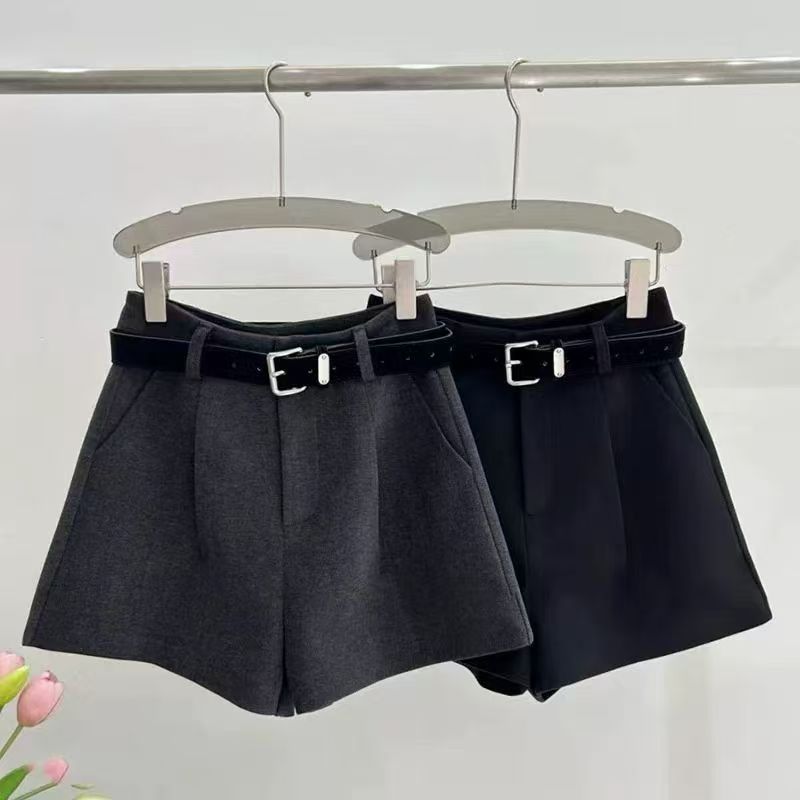 朵儿家呢料短裤百搭【送腰带】