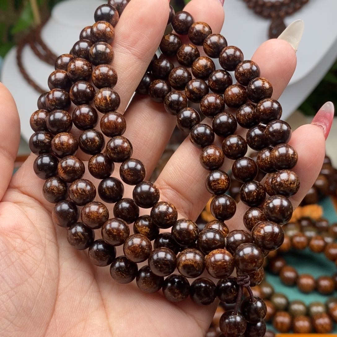 贡木手串/手链贡木0.8黑油洒金龙