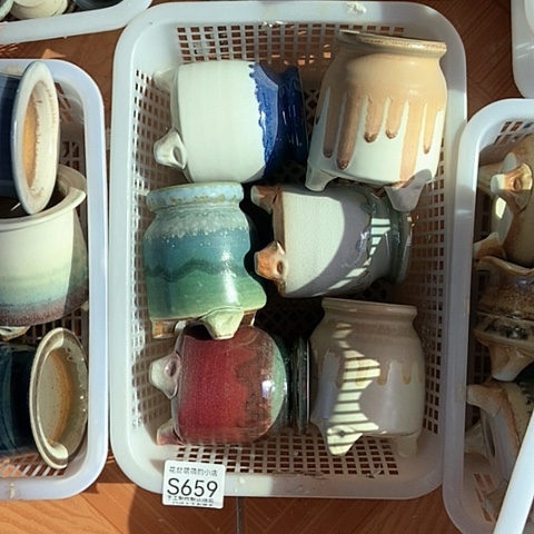 紫砂花盆659微瑕品口径6厘米左右尺寸