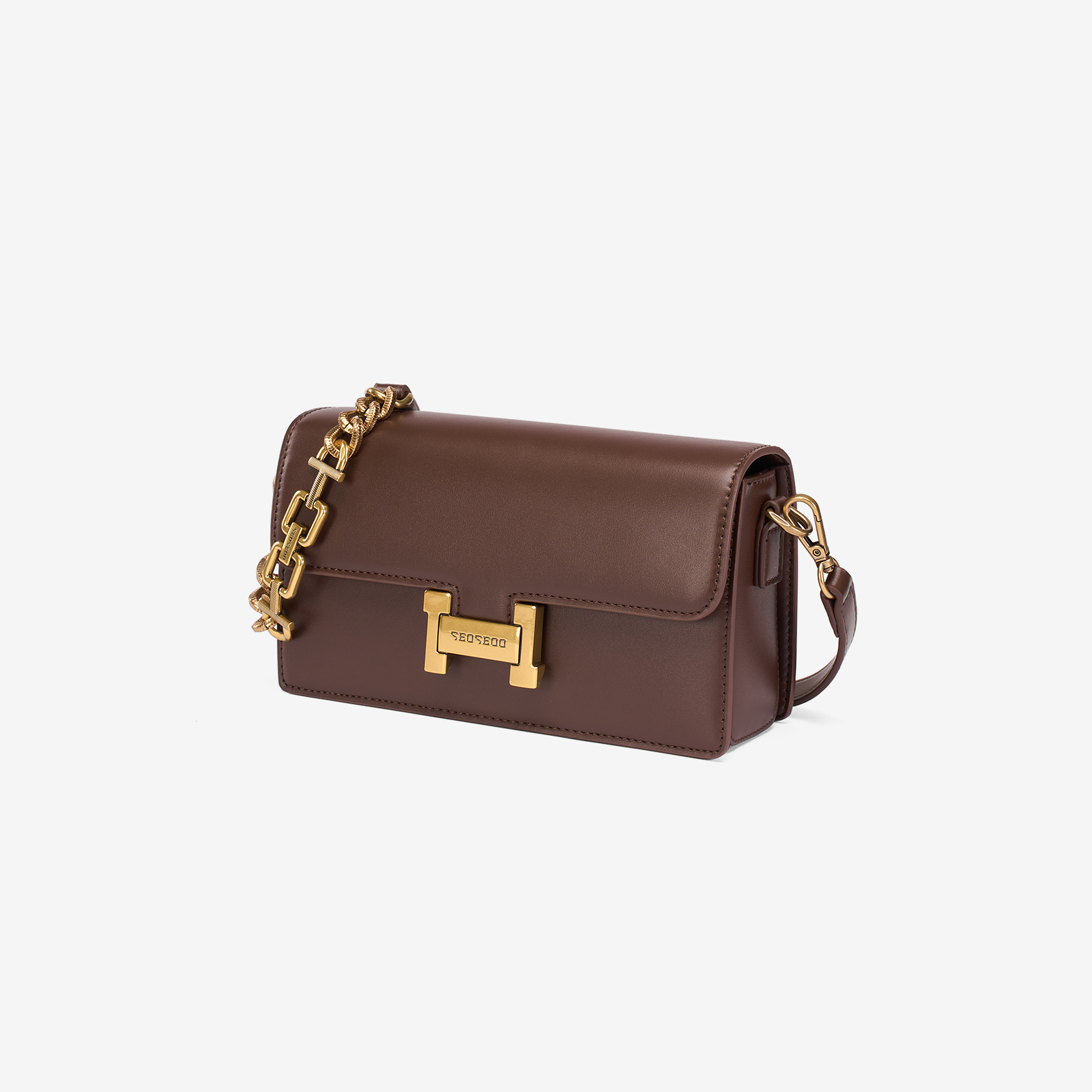 【袋鼠官方正品】高级轻奢复古经典H扣时尚通勤腋下单肩斜挎小方包