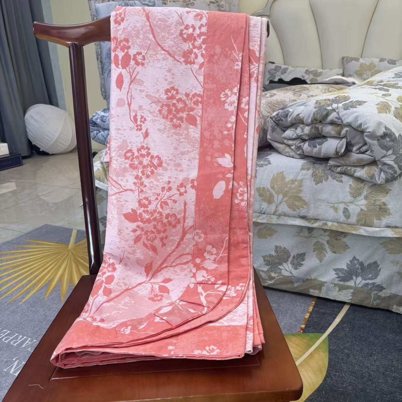 【琉光花蔓床单】230*250大尺寸罗布麻床单可机洗柔软透气