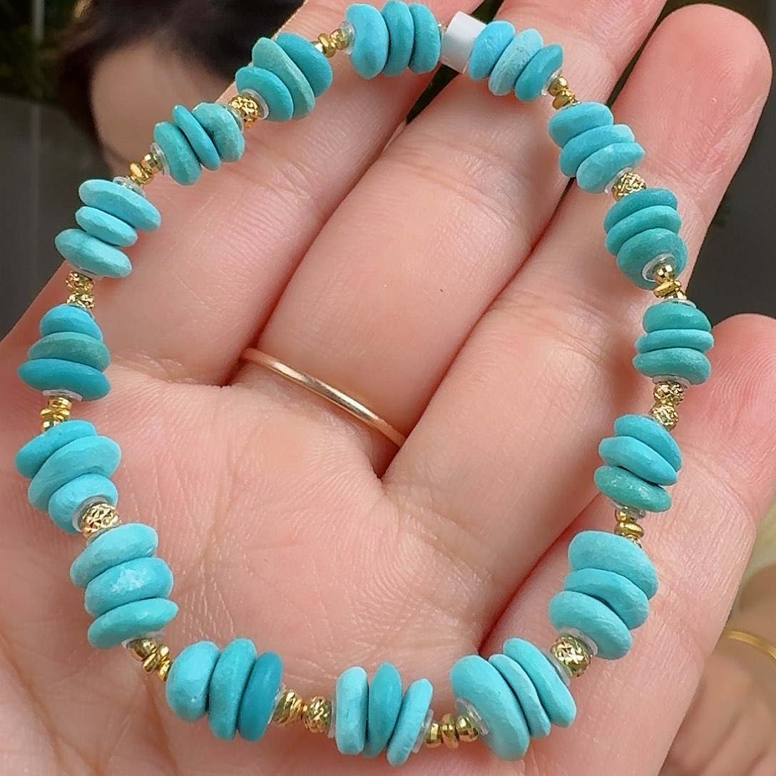 绿松石珠宝奇石18K金镶嵌