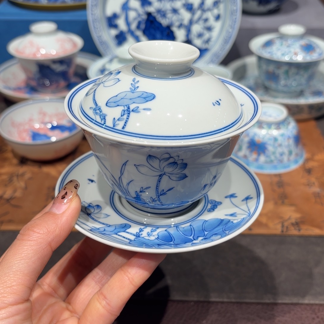 瓷片手工手绘陶瓷茶具