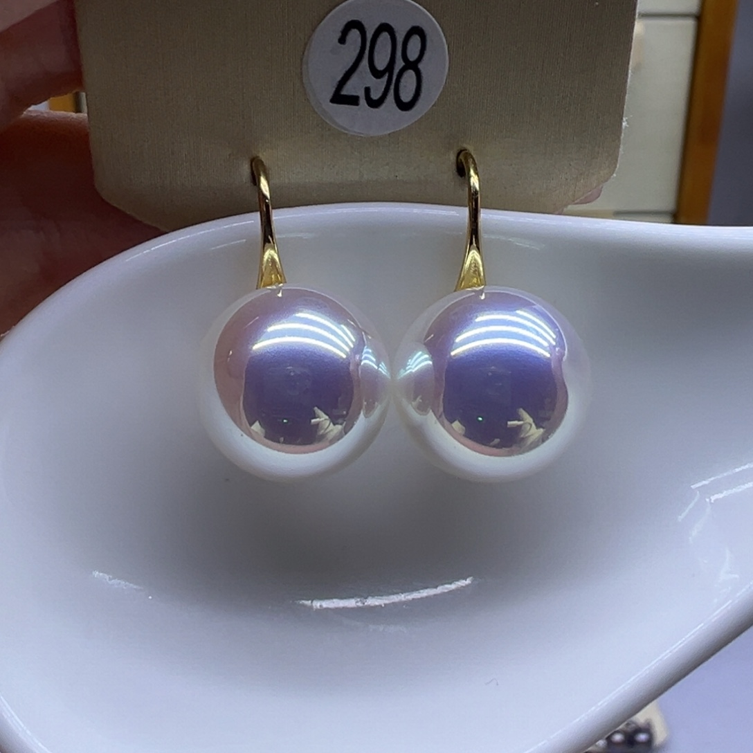 耳饰银S925镶嵌淡水珍珠