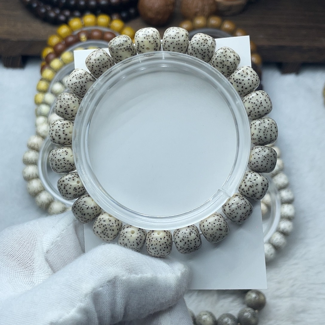 星月菩提手串原生态骨瓷白10✖️9侧留白针尖星