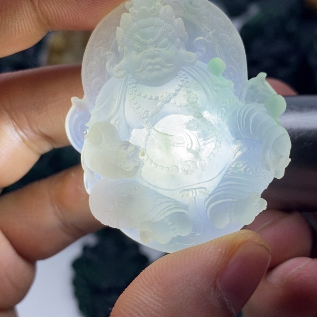 定制翡翠未镶嵌天然翡翠A货黄财神