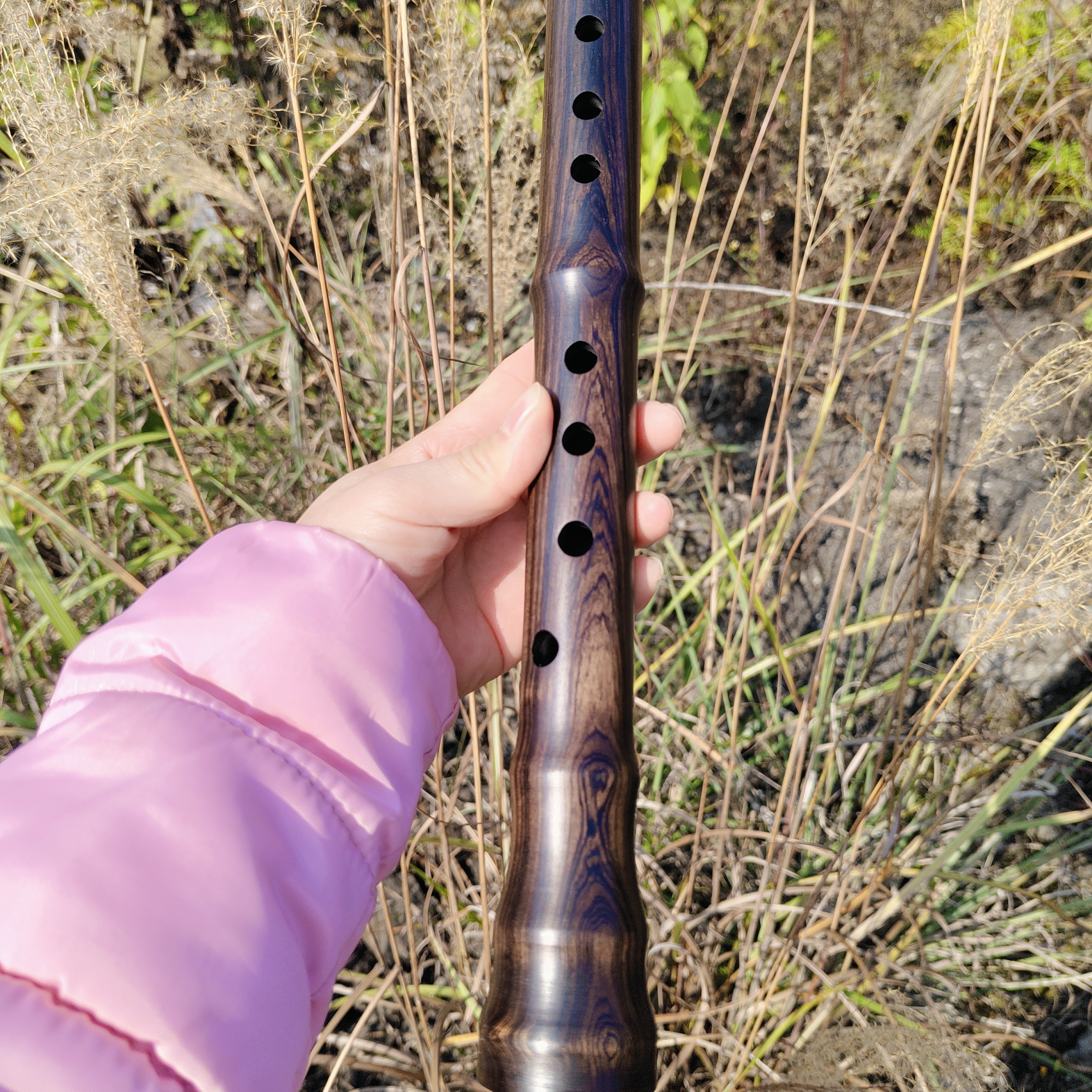 精制八孔黑酸枝紫光檀开口南箫(定制款)