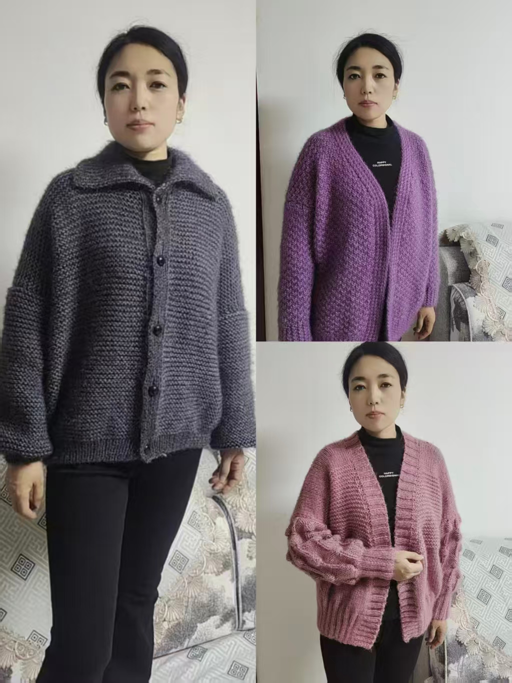 星空羊毛混纺凤羽亮丝绒纱线中粗手工编织柔暖亲肤