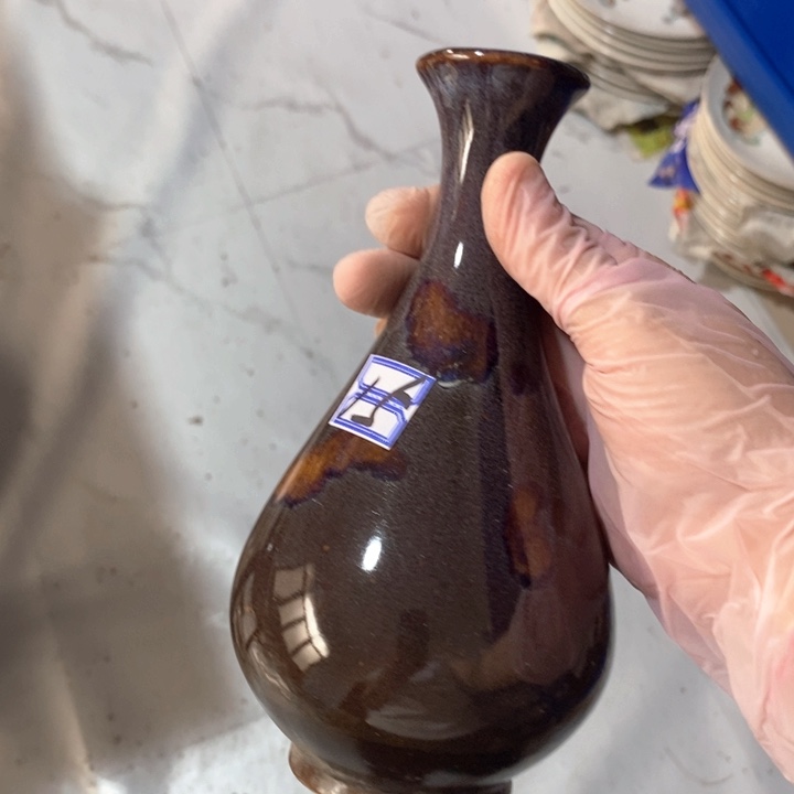 瓷片花釉玉壶春瓶