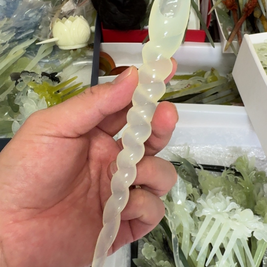 岫玉发簪未镶嵌明君玉簪贼拉好看