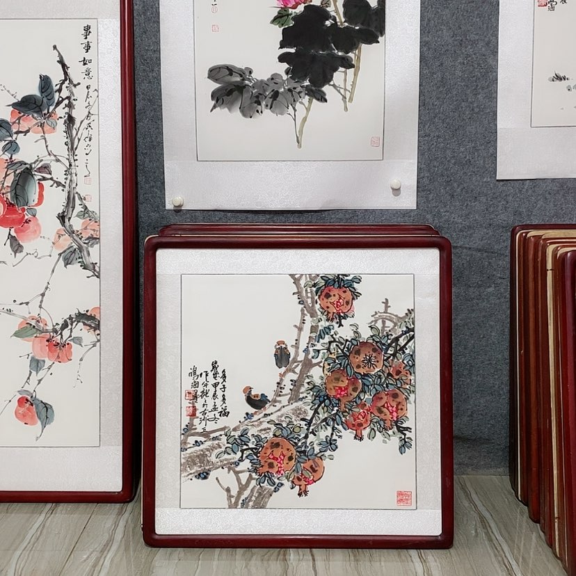 【闪购商品】国画书画作品带框65×65厘米