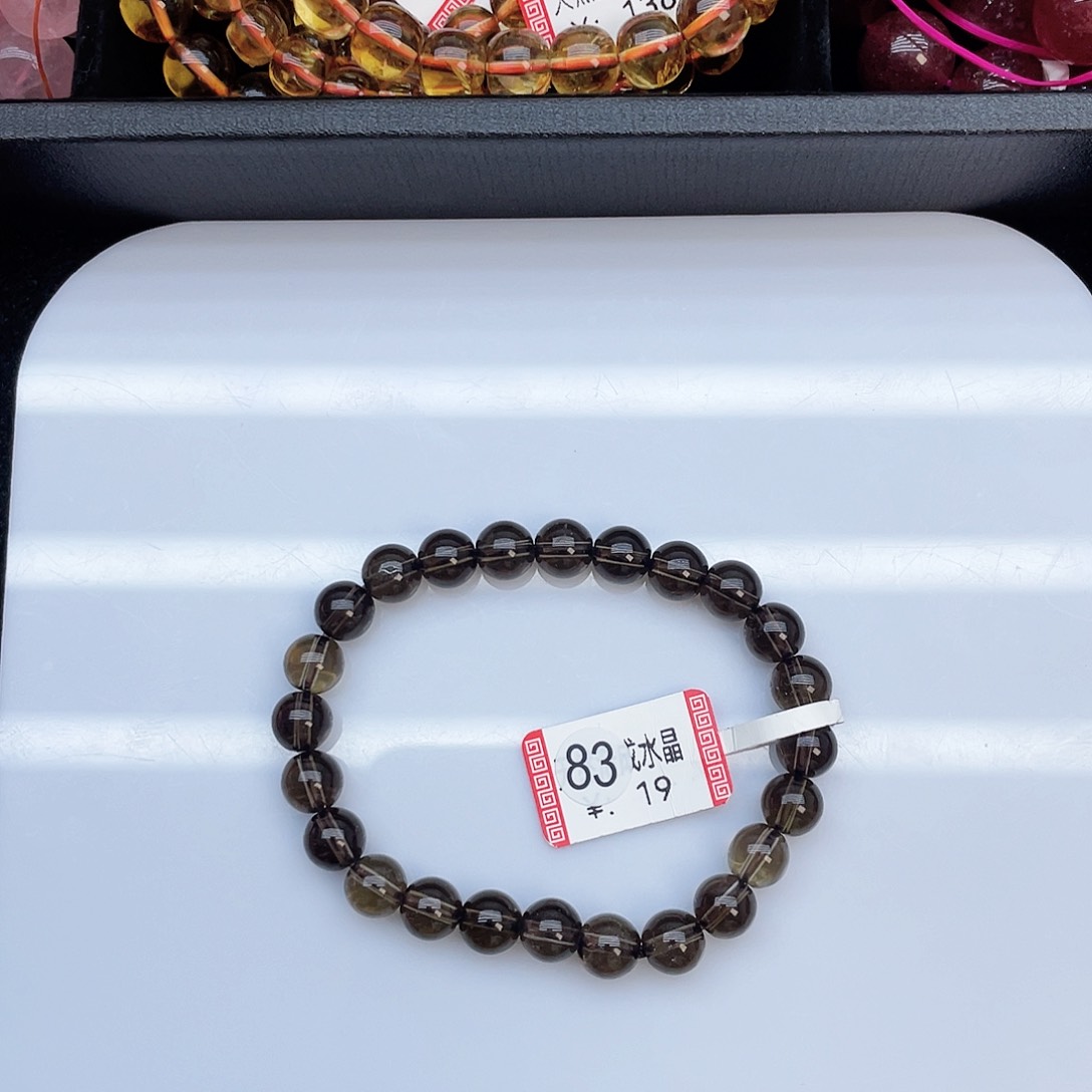 水晶手链未镶嵌茶晶7mm+