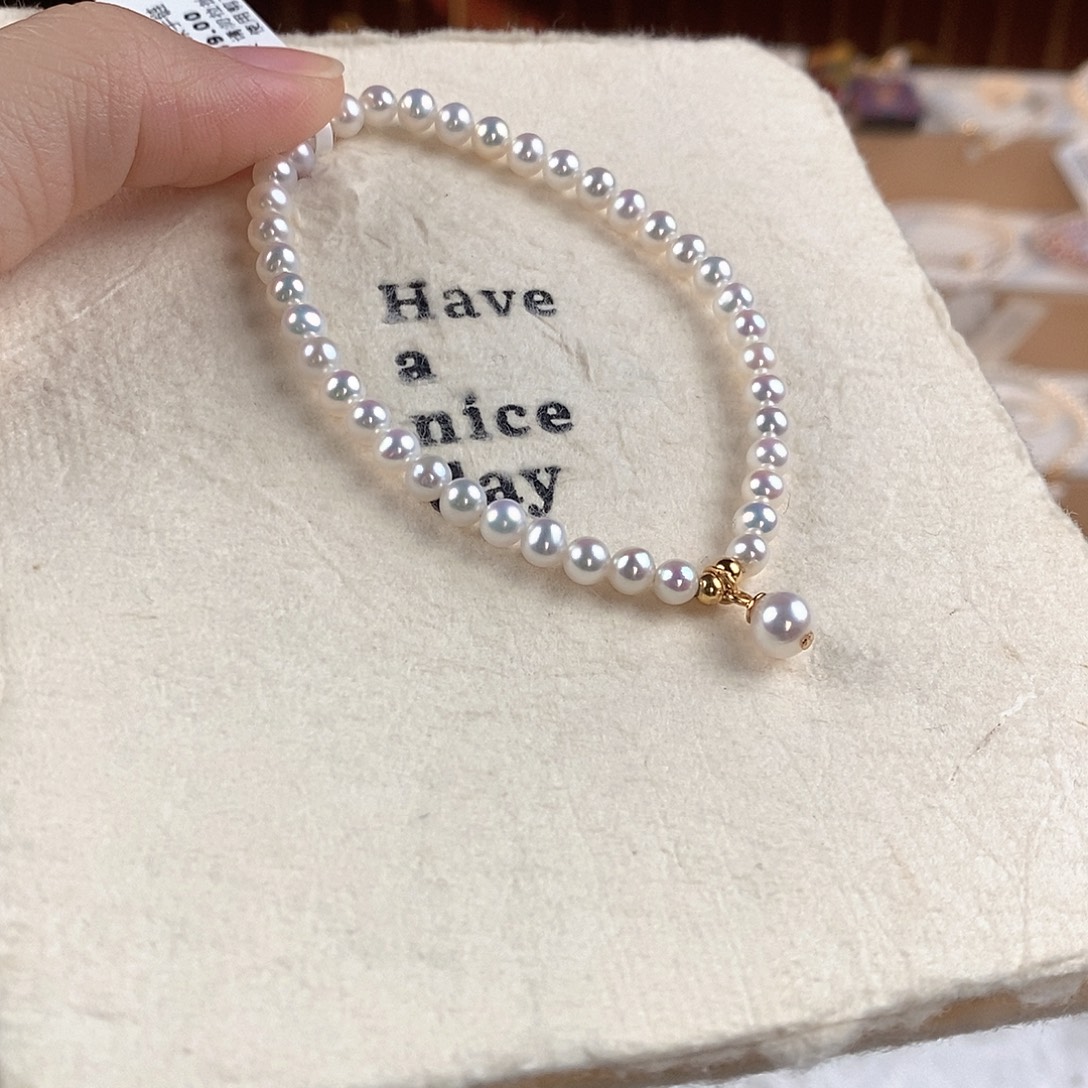 银S925镶嵌淡水珍珠手绳