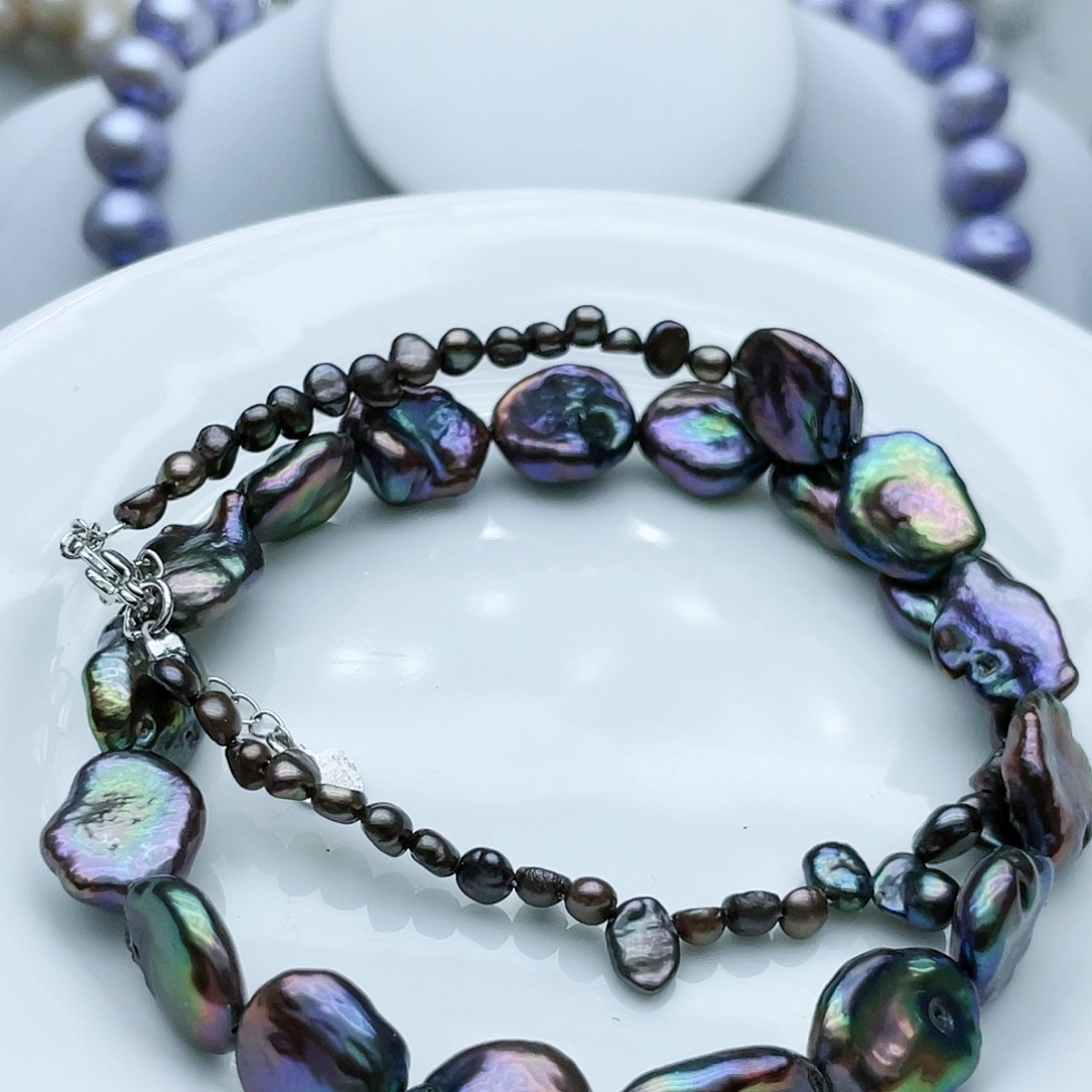 淡水珍珠颈饰钛钢