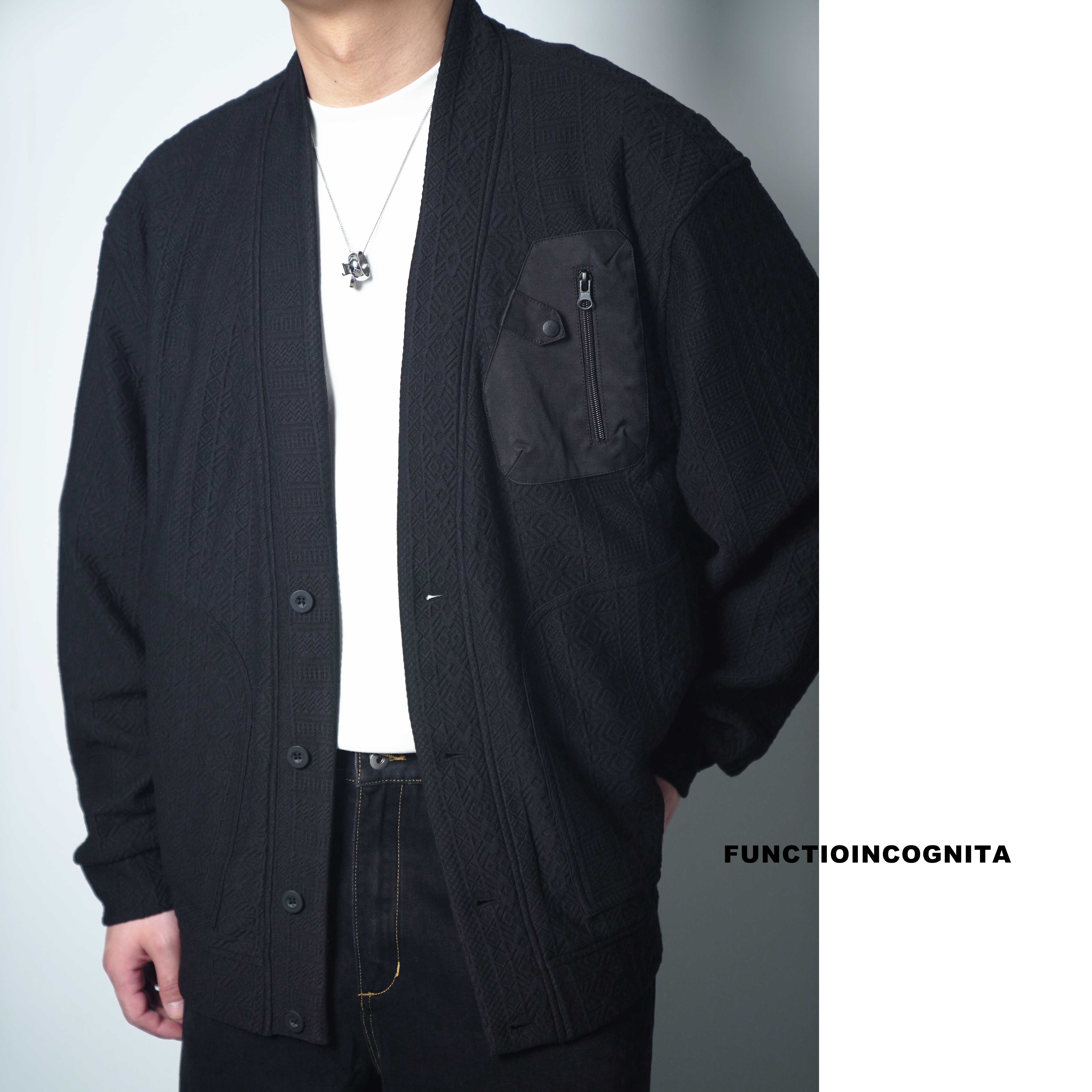 Functioincognita【提花针织开衫】极简提花纹理 老钱显贵