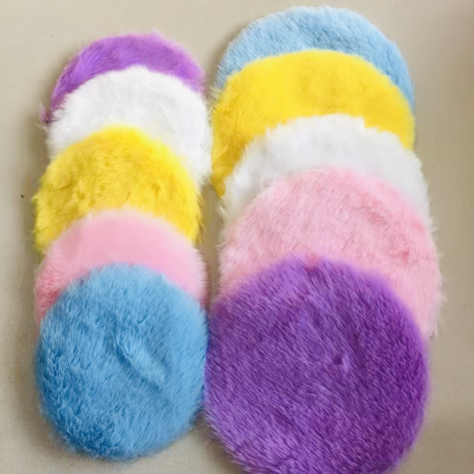 【九日DIY)圆形毛片片 耳罩材料配件耳暖材料保暖迷你毛绒毛料