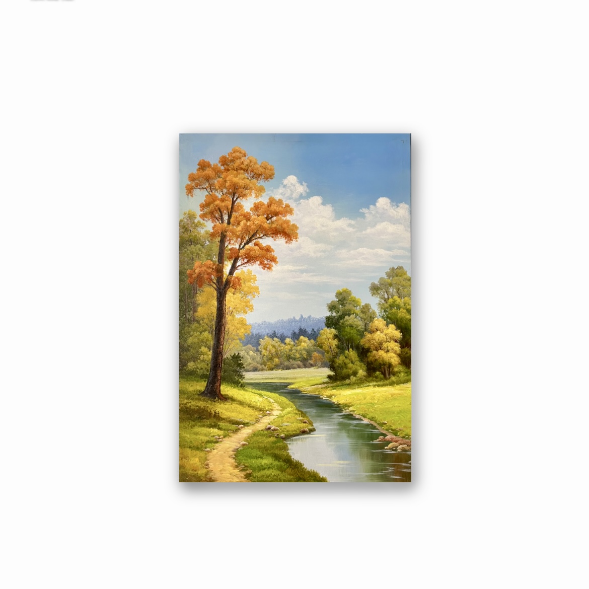手工手绘唯美写实山水风景画适合客厅玄关画挂画