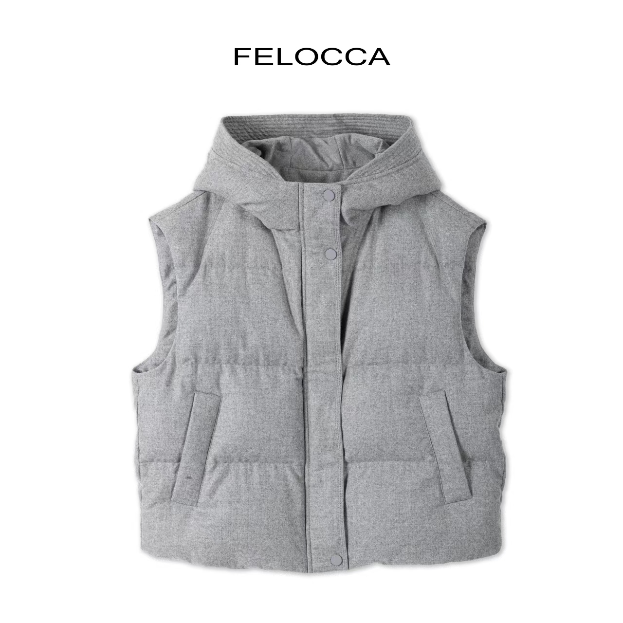 NO退NO换【FELOCCA】连帽无袖羽绒马甲 BA-090