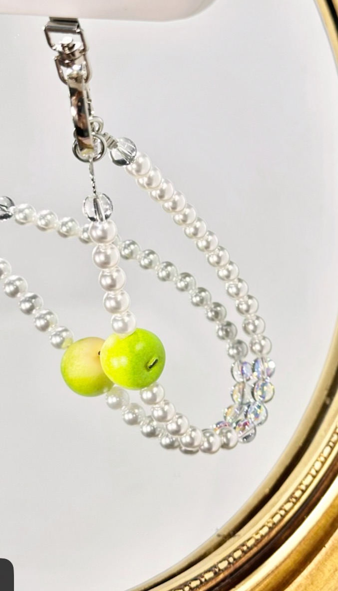 新款小苹果手机链短链包挂钥匙扣