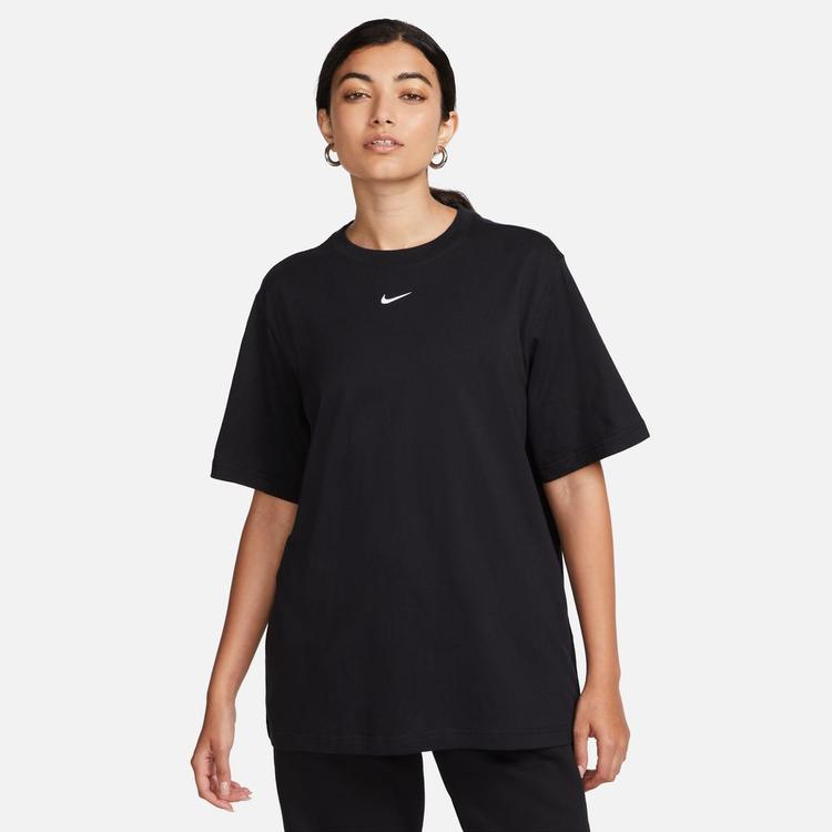 NIKE/耐克官方正品女子百搭T恤新款纯棉宽松休闲刺绣 FD4150-010